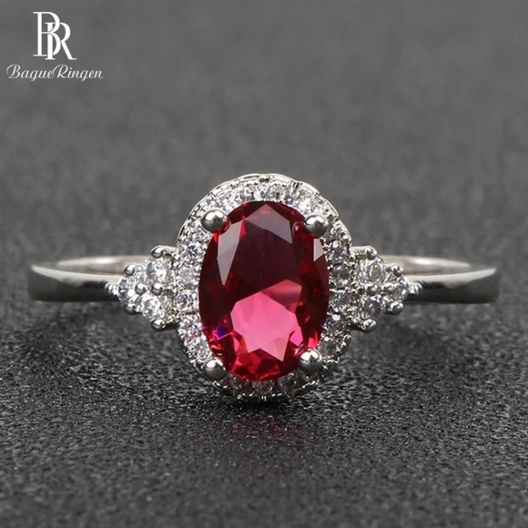 New Silver 925 women's ruby gemstone ring - Picture 2 of 5